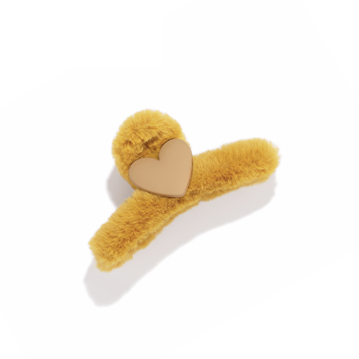 毛茸茸抓夾愛心髮夾-FANYIACC