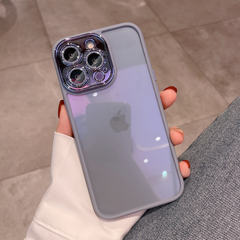 紫色 帶鏡頭膜閃粉iphone