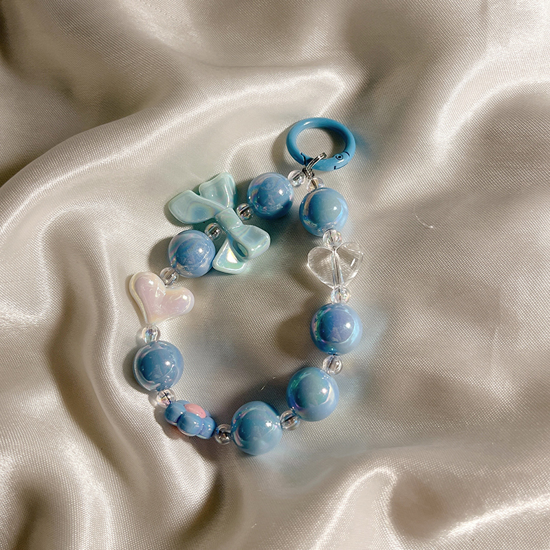 小清新彩色串珠手機殼掛件 掛錬 -FANYIACC