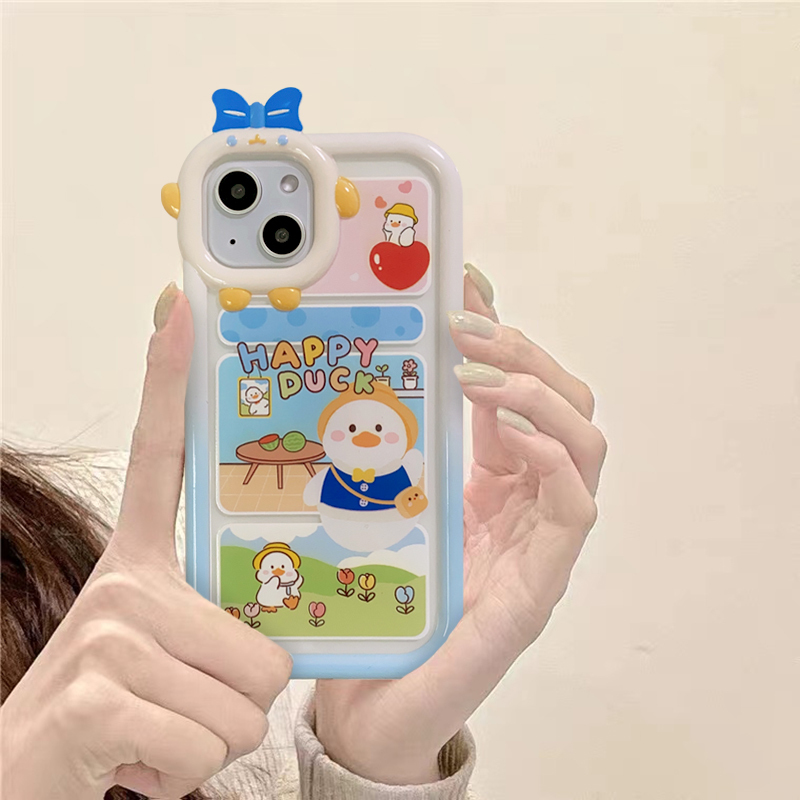 ins可愛小怪獸撞色iphone手機保護殼-FANYIACC