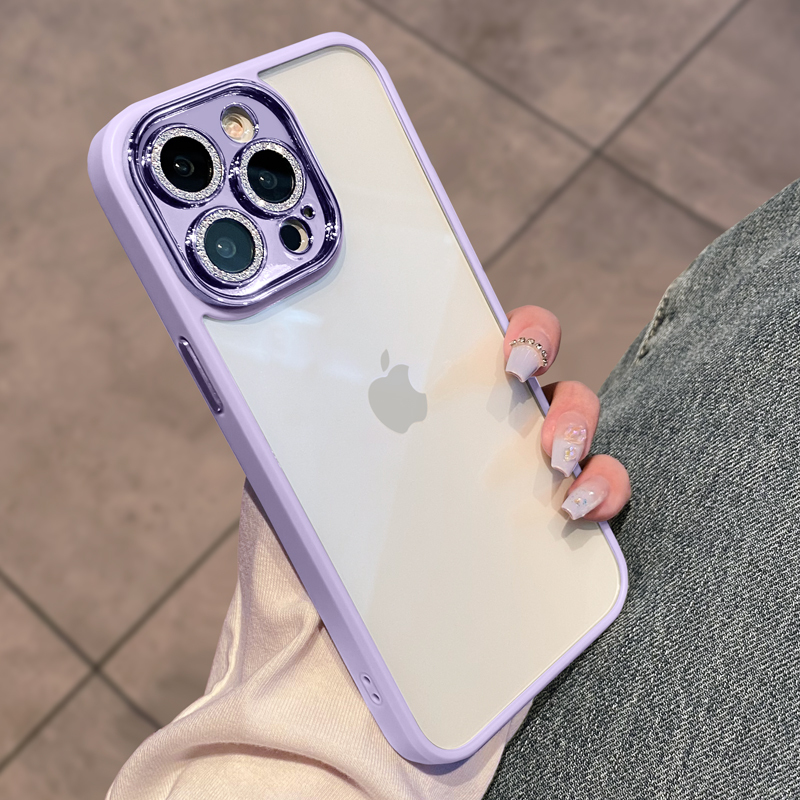 紫色 帶鏡頭膜閃粉iphone