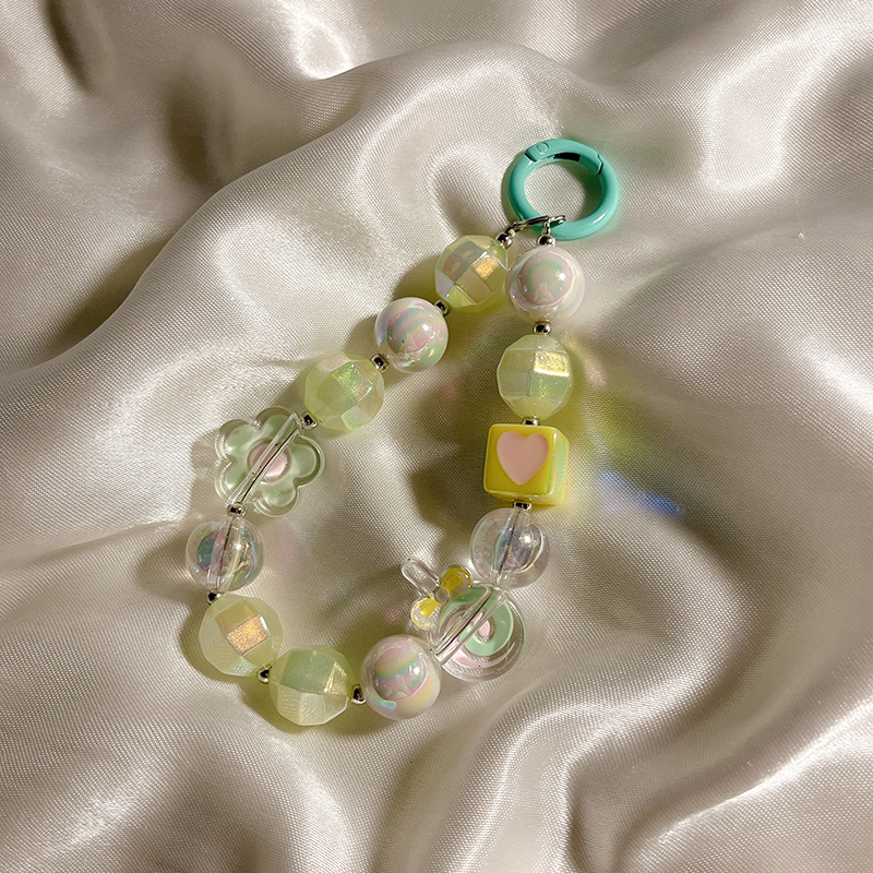 小清新彩色串珠手機殼掛件 掛錬 -FANYIACC