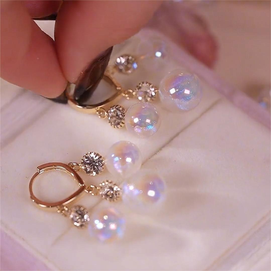 靈動三顆極光珠耳環-FANYIACC