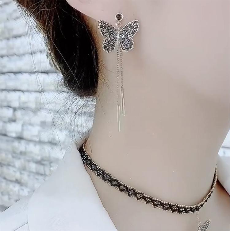 S925銀針一款兩戴 蝴蝶耳環-FANYIACC