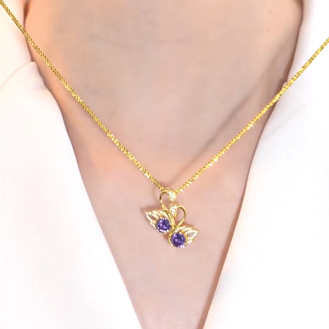 紫色天鵝鎖骨錬  -FANYIACC