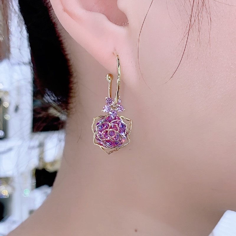 鏤空玫瑰花耳環-FANYIACC
