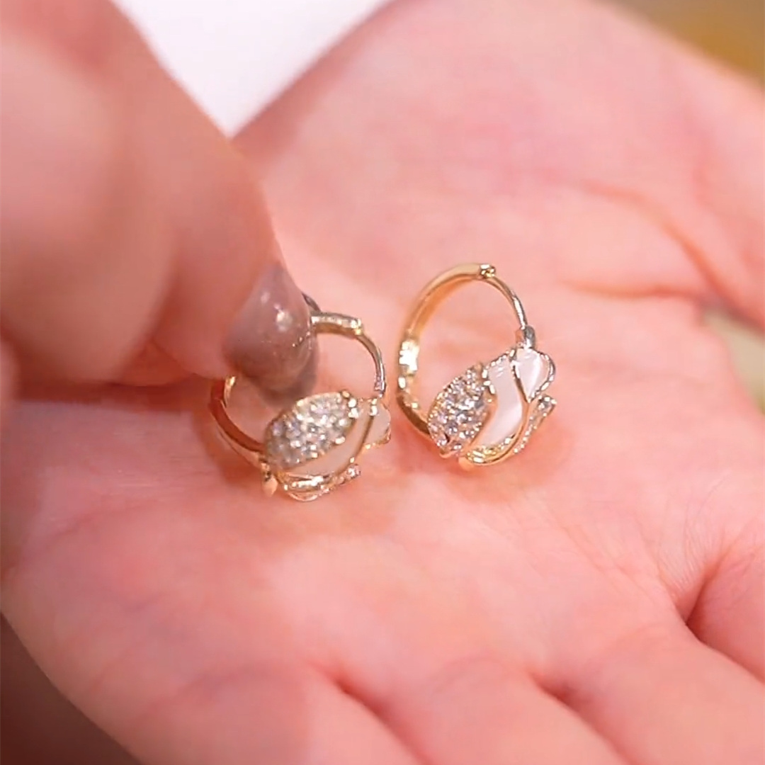 鬱金香花卉耳扣耳環-FANYIACC