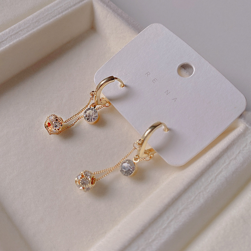 告白氣球鋯石耳扣耳環-FANYIACC