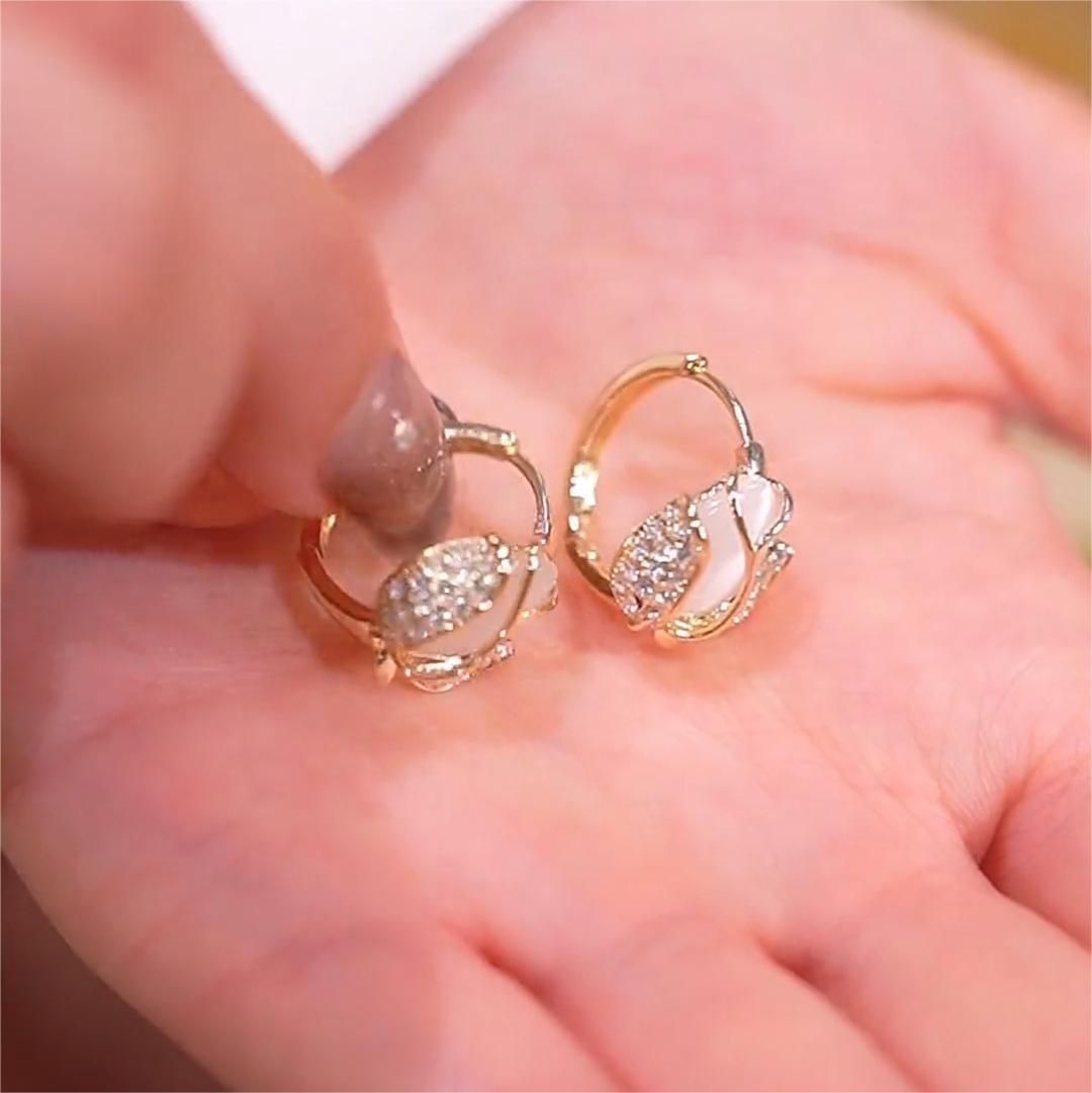 鬱金香花卉耳扣耳環-FANYIACC