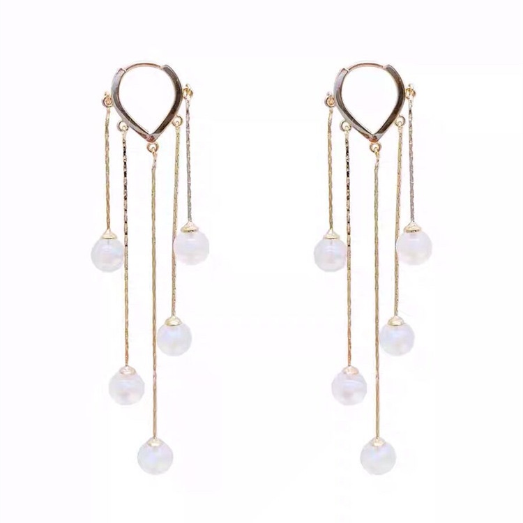 人魚姬珍珠流蘇耳環-FANYIACC