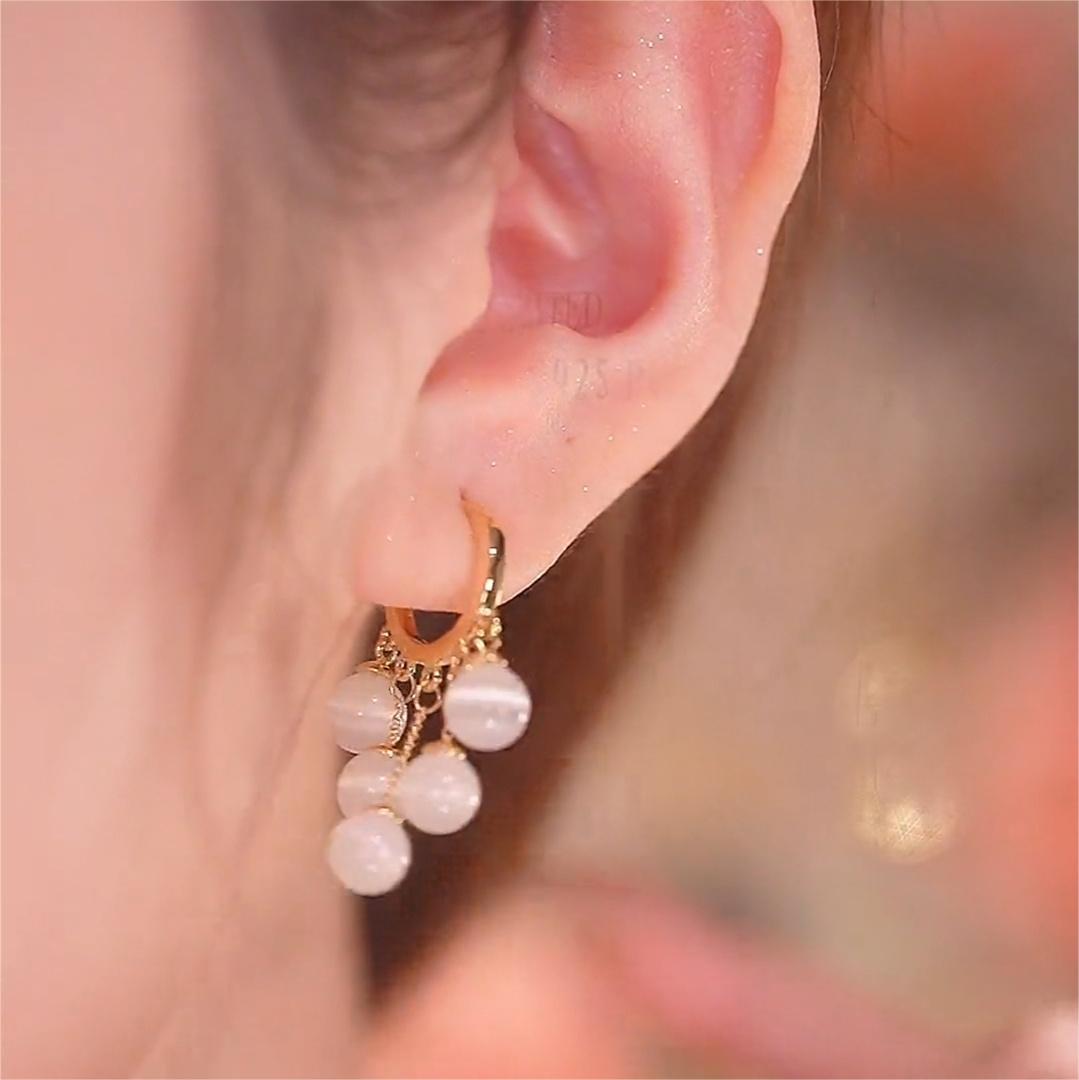 五顆貓眼石耳環 -FANYIACC