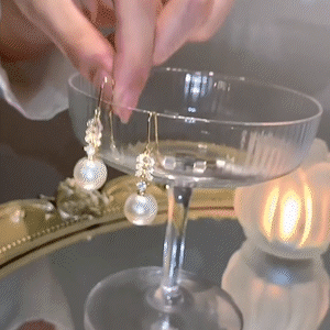 超閃珍珠流蘇耳環-FANYIACC