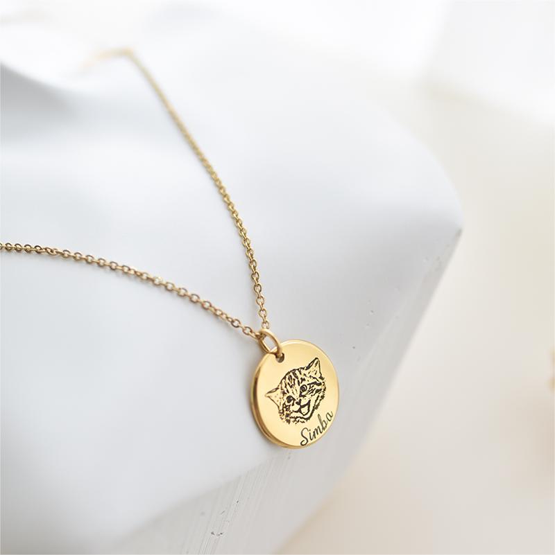 訂製款｜萌寵照片名字diy客製化項錬 貓咪寵物狗紀念飾品-FANYIACC