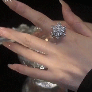 旋轉雪花鋯石戒指-FANYIACC