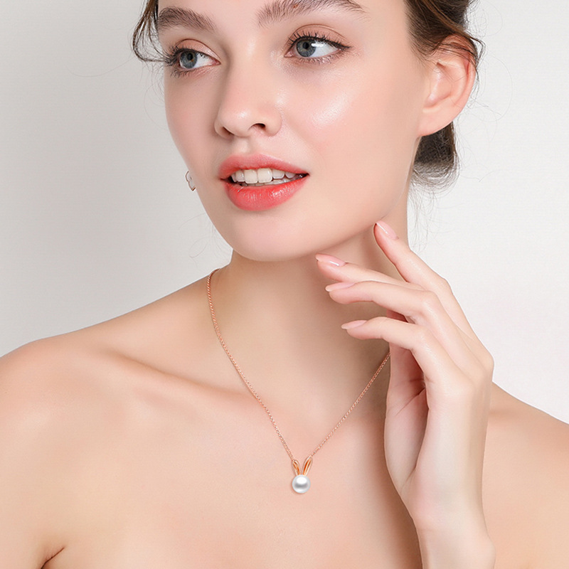 純真快樂 • 兔子淡水珍珠項錬-FANYIACC