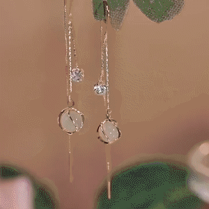 超仙  貓眼石流蘇耳環 -FANYIACC