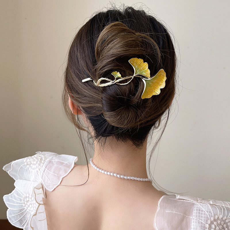 三生有幸銀杏葉一字抓夾-FANYIACC