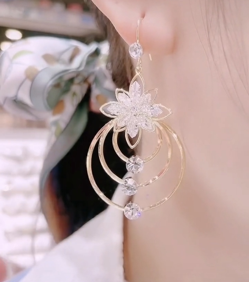 超閃花朵耳環-FANYIACC