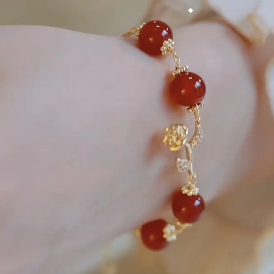 天然和田玉玫瑰手錬【半珠款】-FANYIACC