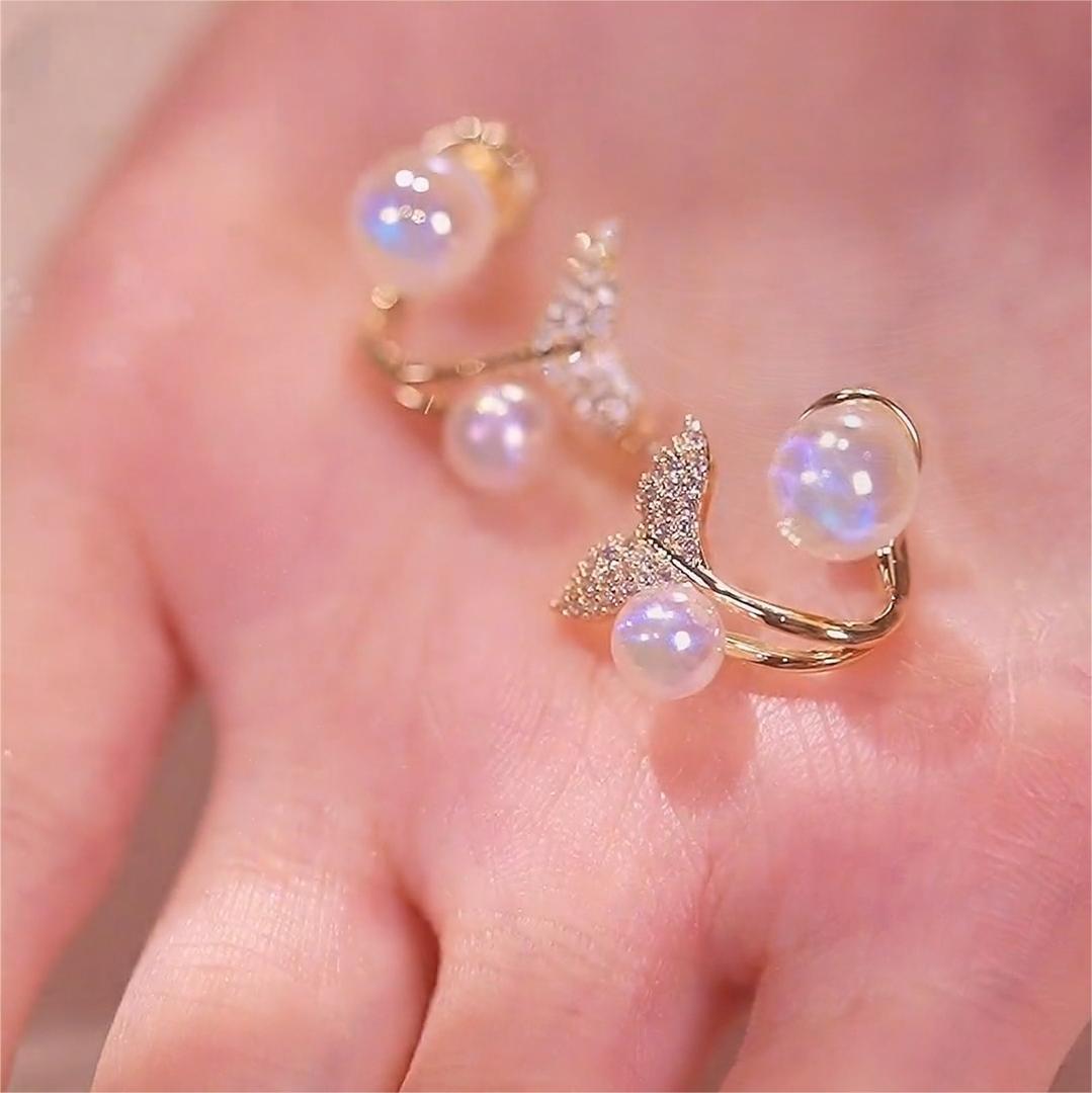 幻彩人魚珠魚尾耳環-FANYIACC