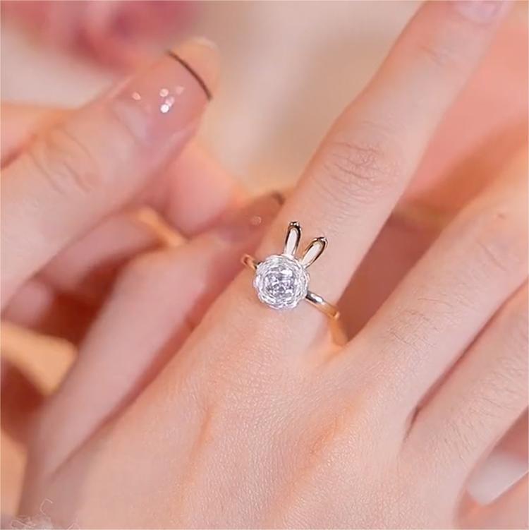 靈動會旋轉的小兔子戒指【開口設計】-FANYIACC