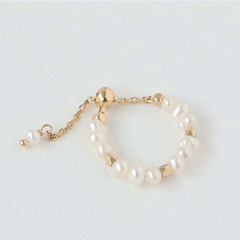 珍珠链条复古戒指-FANYIACC