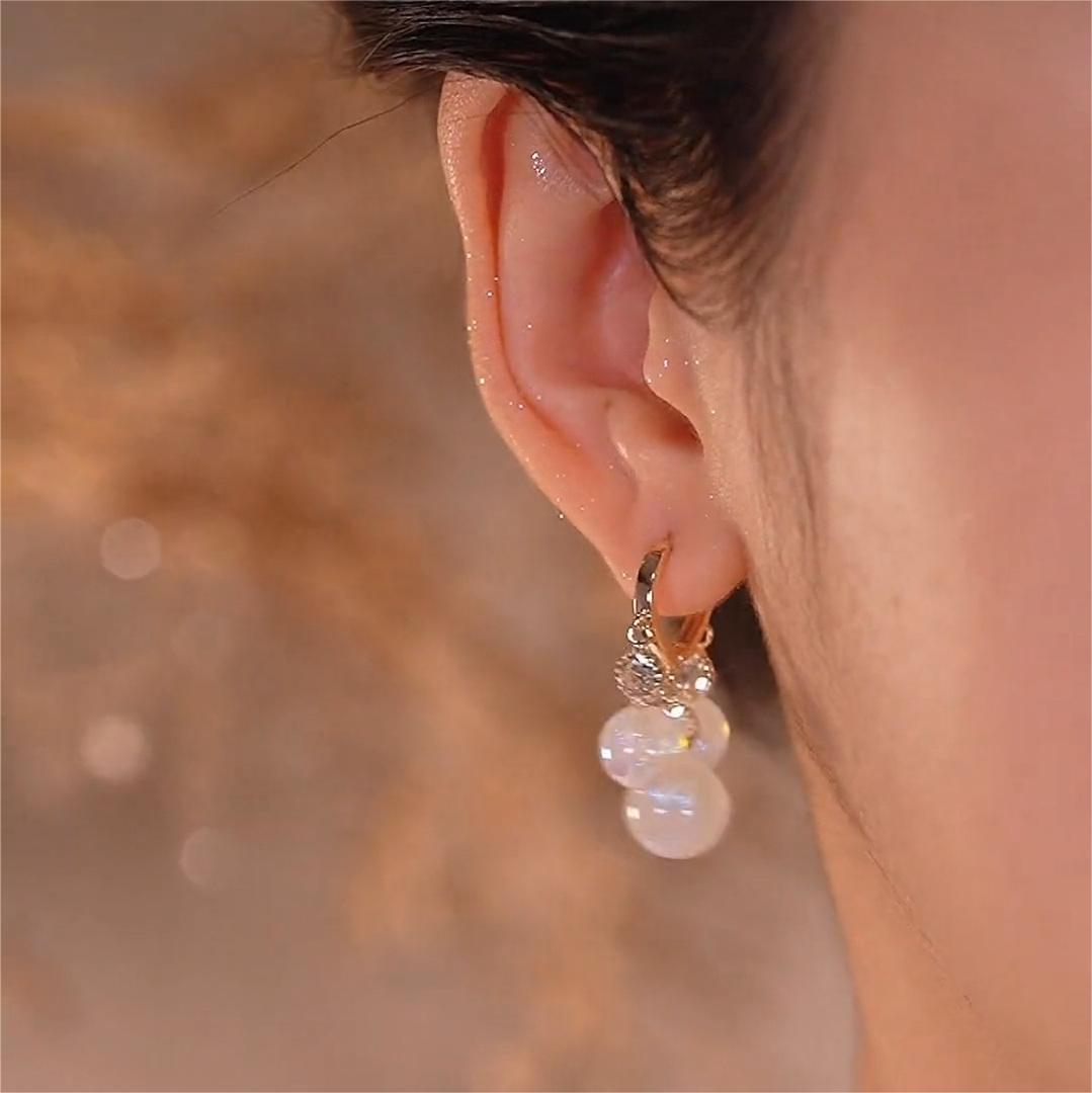 靈動三顆極光珠耳環-FANYIACC