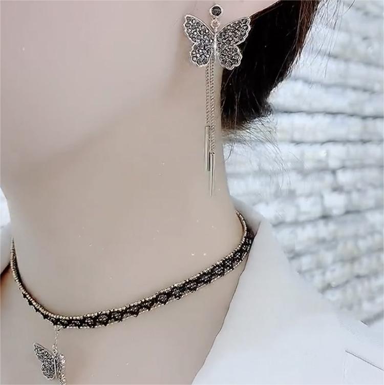 S925銀針一款兩戴 蝴蝶耳環-FANYIACC