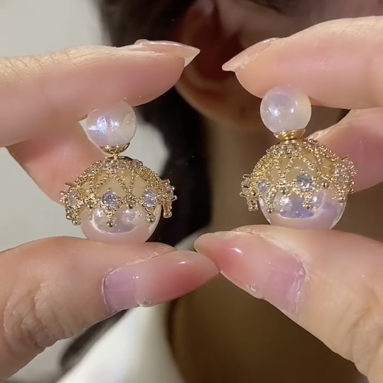 人魚姬大珍珠耳環-FANYIACC