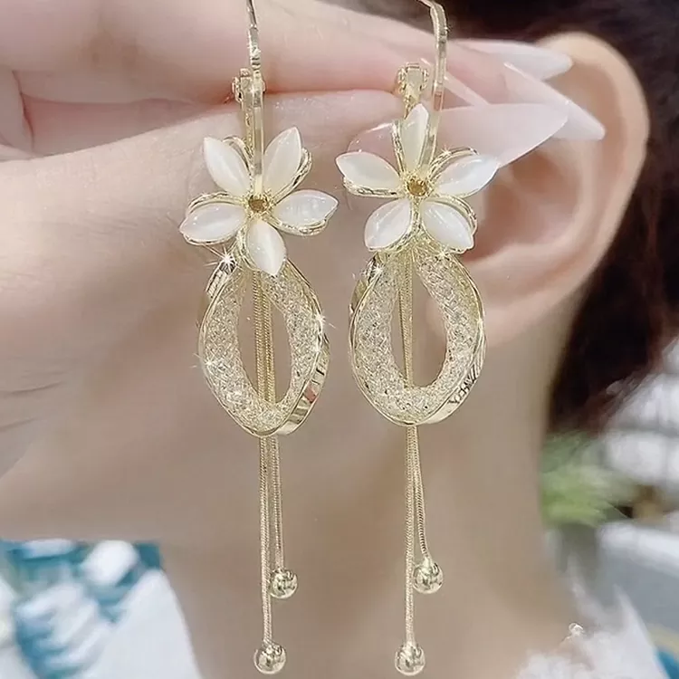 貓眼石花瓣耳環『一款兩戴』-FANYIACC