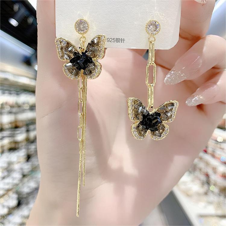 不對稱蝴蝶流蘇耳環-FANYIACC