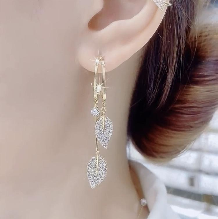   金光閃閃  樹葉流蘇耳環 -FANYIACC