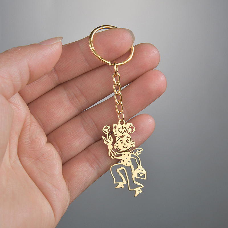 訂製款｜兒童DIY客製化 寶寶塗鴉手繪項錬鑰匙扣-FANYIACC