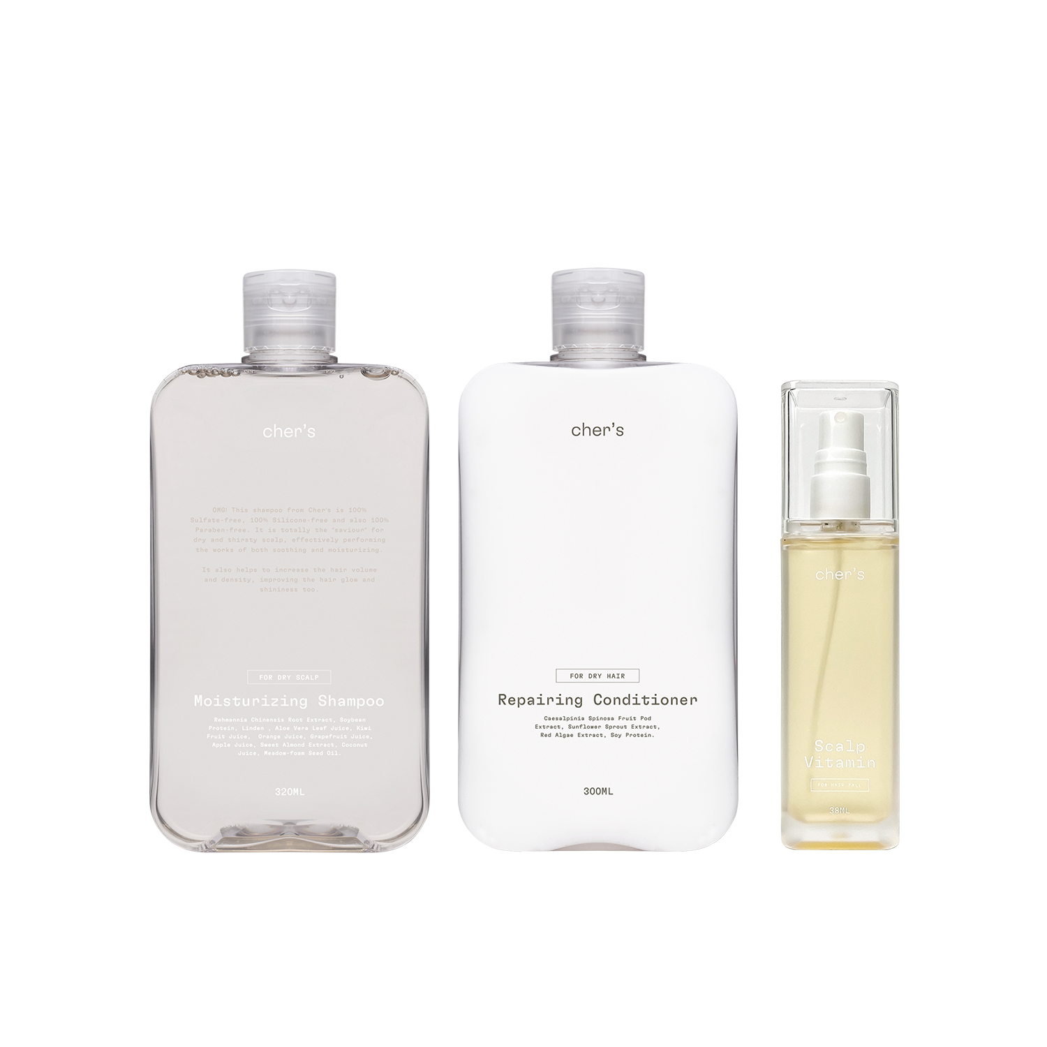 Moisturizing Shampoo & Repairing Conditioner & Scalp Vitamin