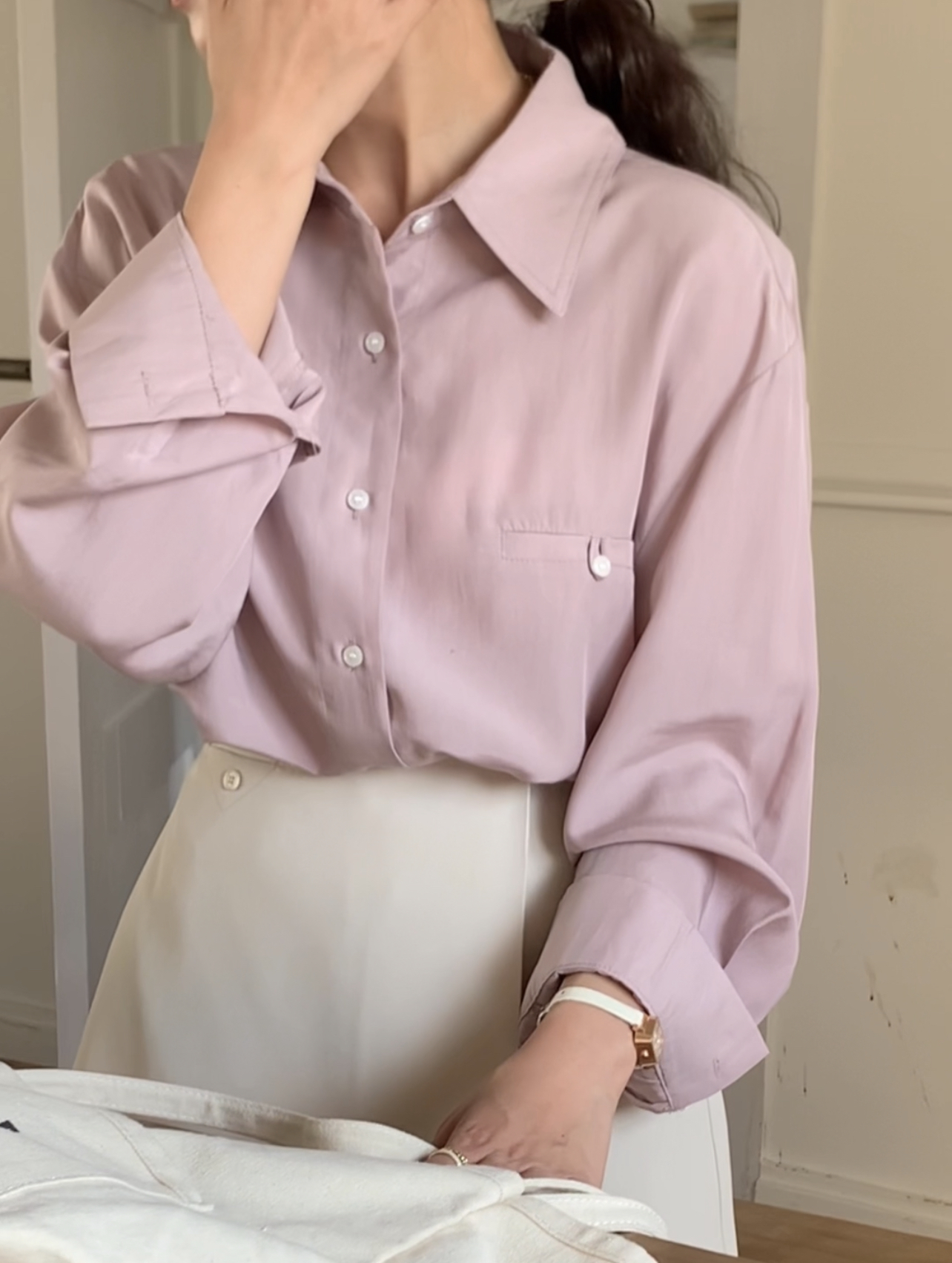 暗紫玫瑰～ 100%天丝亲肤衬衫 