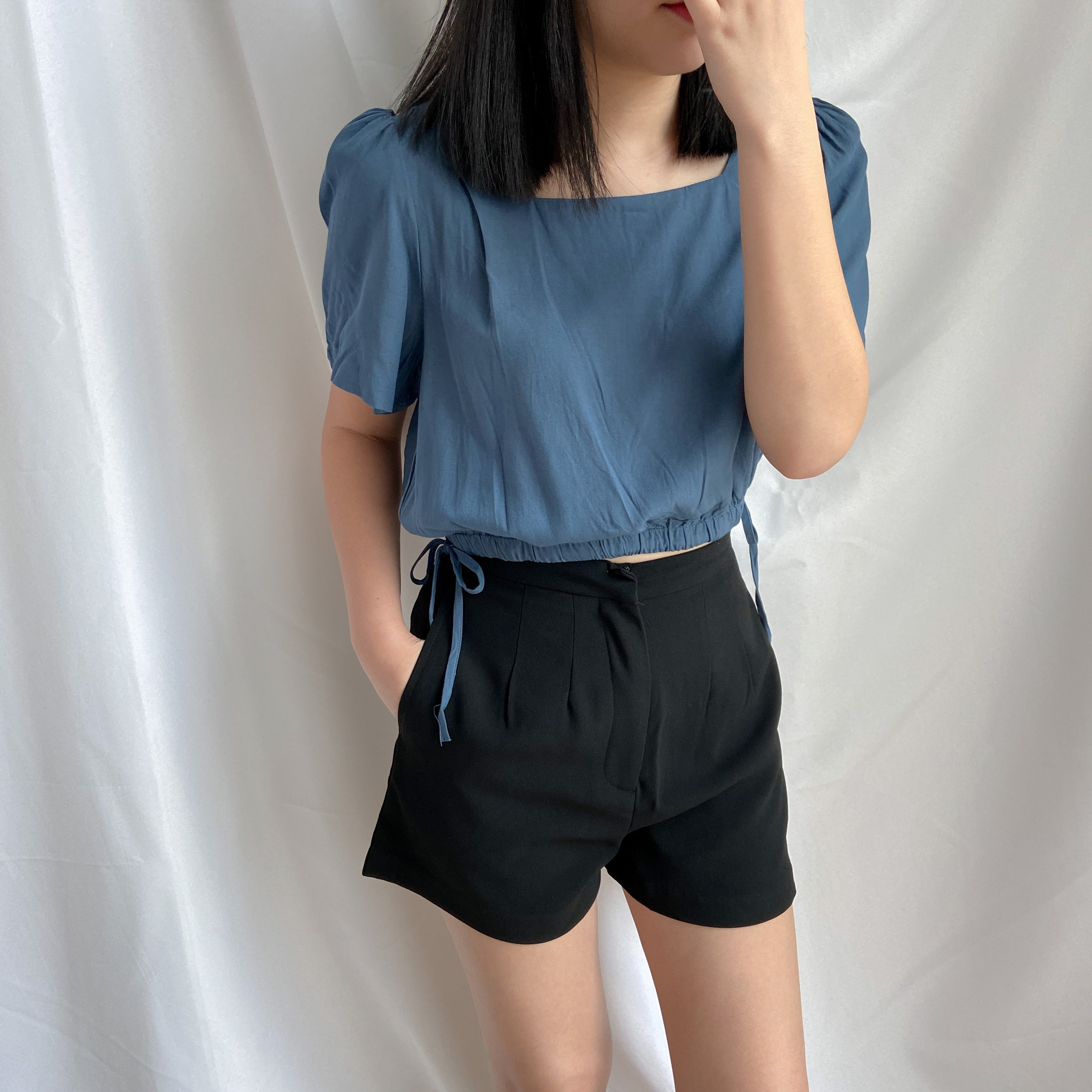 Blue Agate Blouse 玛瑙蓝法式上衣