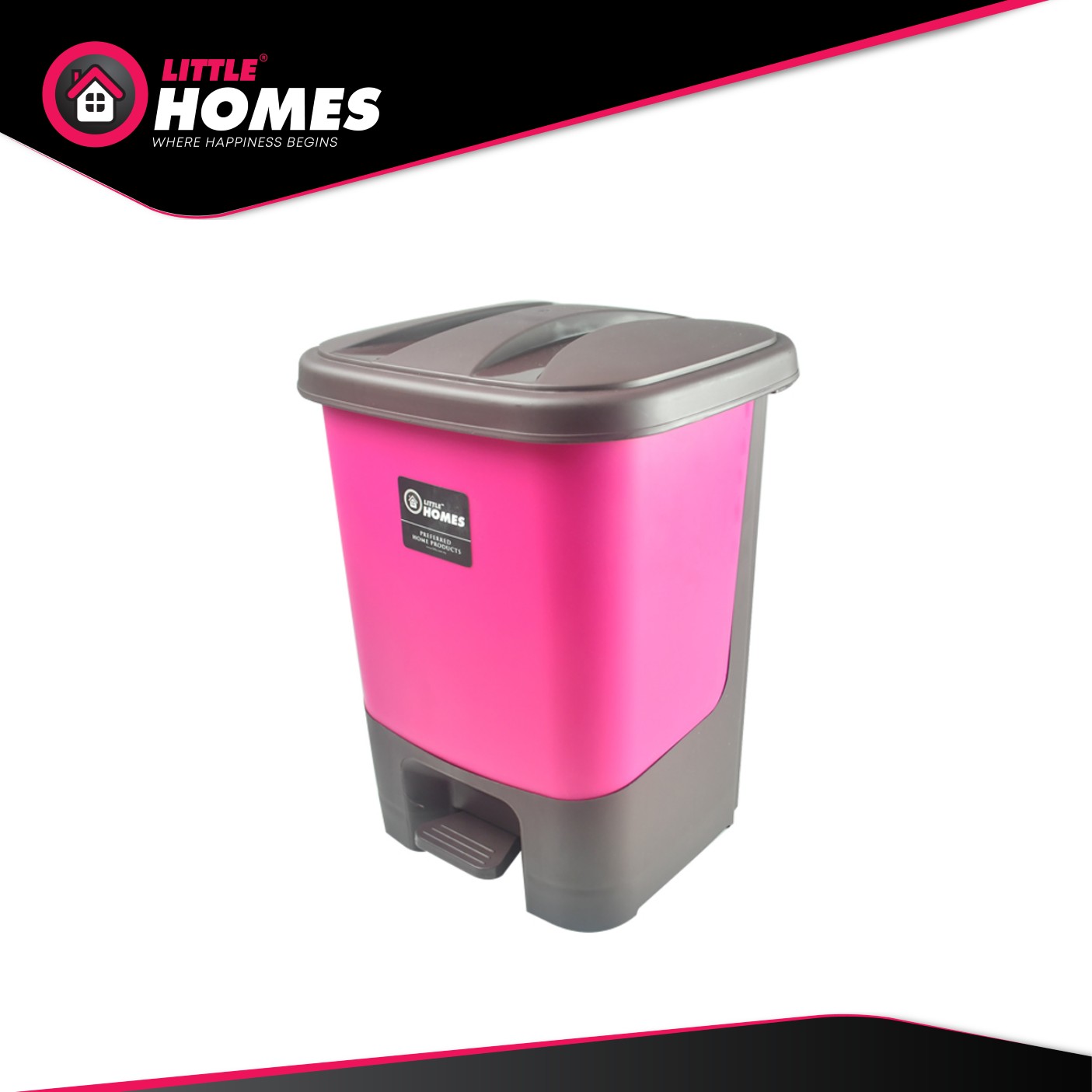 Little Homes Pedal Bin Plastic Lid and Bucket Insert for Rubbish and R