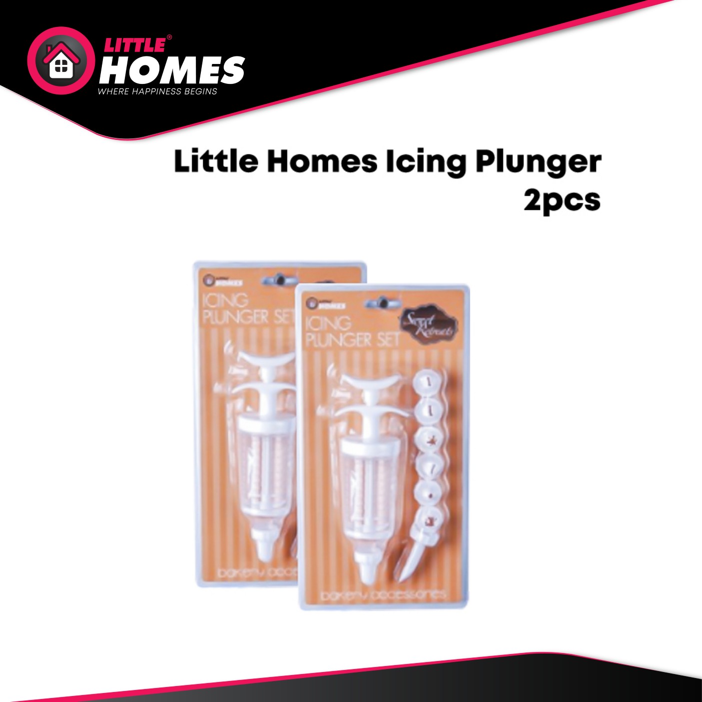 Little Homes Icing Plunger x 2 Sets Baking Accessories 