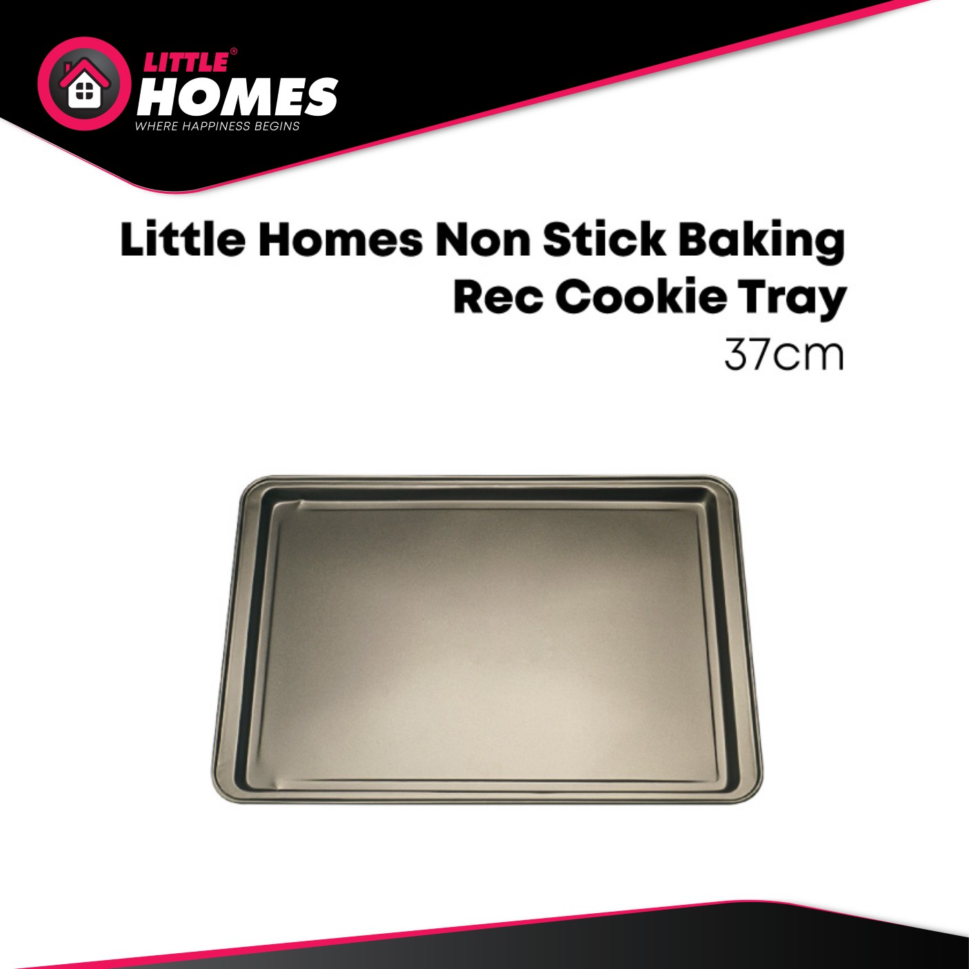 Little Homes Non Stick Baking Pan Cookies Tray 37cm Rectangular Shallow Hotplate Mold Bakeware