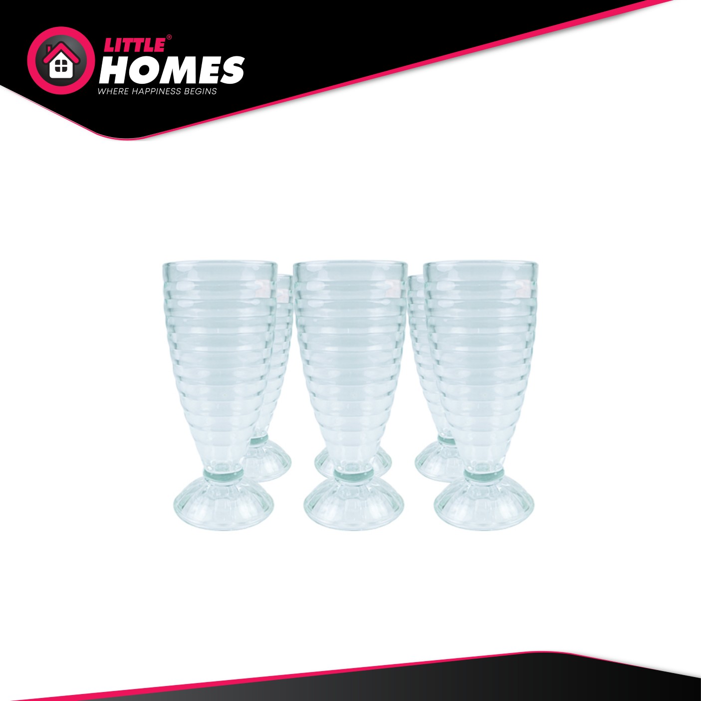 [PWP]Little Homes Juice Glass Tumbler Ice Cream Cup Set of 6pcs Desser