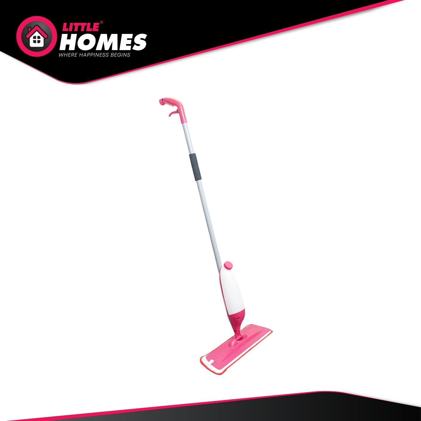 Little Homes 2 in 1 Microfiber Spray Mop – Quick Clean Steerable Spray