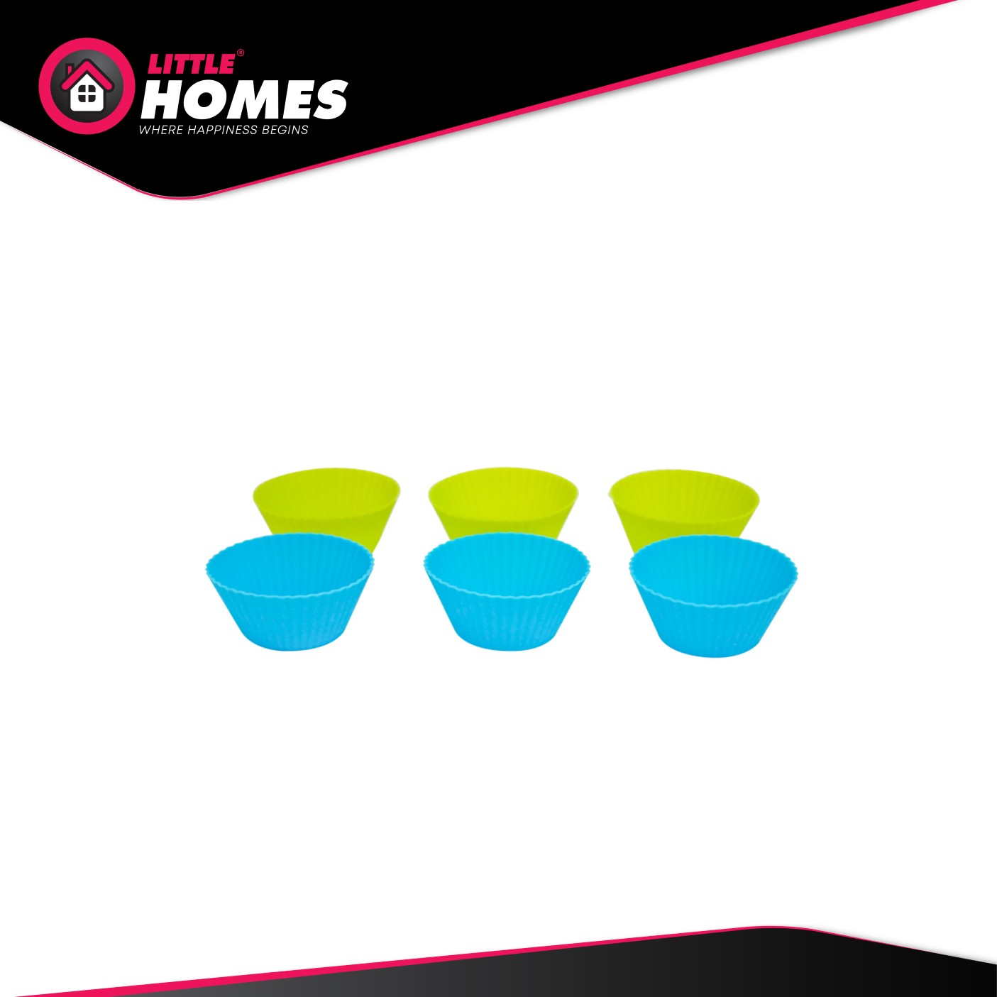 Little Homes Mini Silicone Cup Cake Mould 6pcs Set
