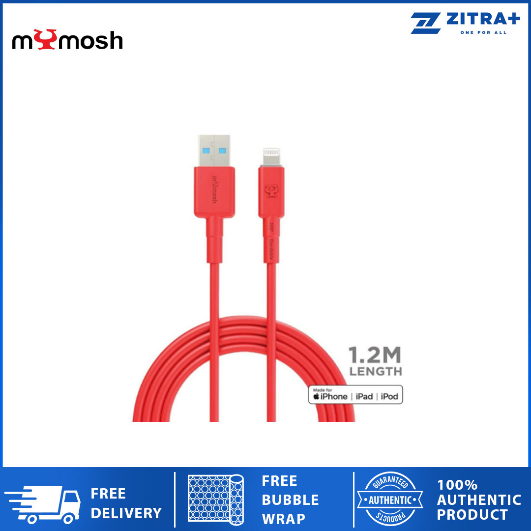 mYmosh 1.2m Lightning To USB Cable | USB-IF Certification | Support Fast Charge And SuperCharge | Tinned Copper Ground Wire | Thermoplastic Elastmer (TPE) | Cable with 2 Year Warranty