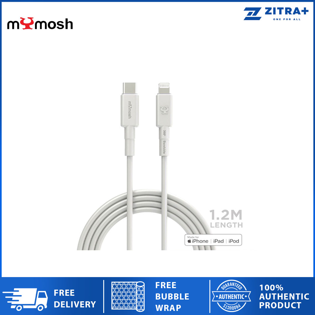 mYmosh 1.2m Lightning To USB Cable | USB-IF Certification | Support Fast Charge And SuperCharge | Tinned Copper Ground Wire | Thermoplastic Elastmer (TPE) | Cable with 2 Year Warranty