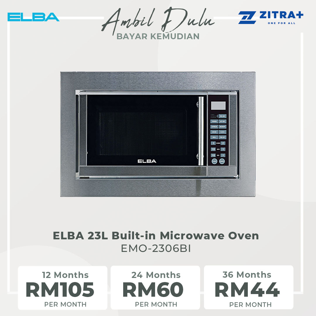 ELBA 23L Built-in Microwave Oven EMO-2306BI | 8 Manual Cooking Option | 6 Power Levels Selection | Digital Timer | Microwave Oven with 1 Year Warranty