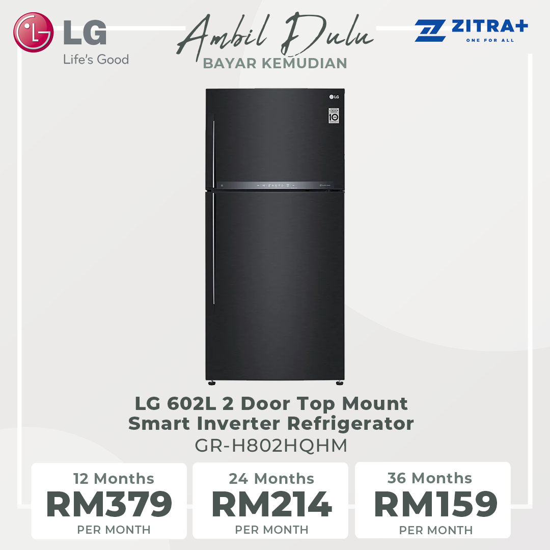 LG 602L 2 Door Top Mount Smart Inverter Refrigerator Matte GR-H802HQHM | Child Lock | Door Cooling | Smart Diagnosis | Door Alarm | Express Freeze | Ice Maker | Refrigerator with 1 Year Warranty