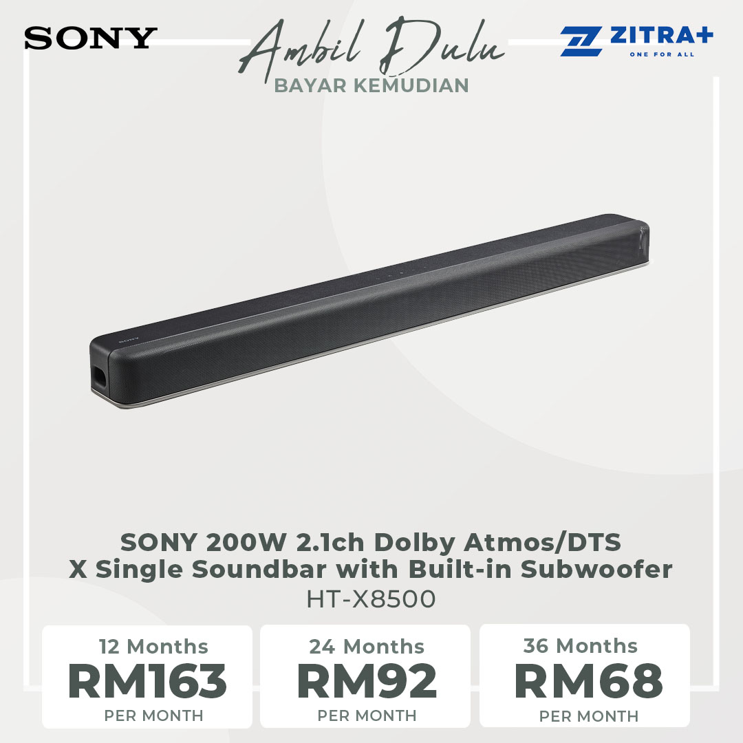 Sony HT-X8500 Dolby Atmosu00ae/DTS:Xu00ae Soundbar With Built-in