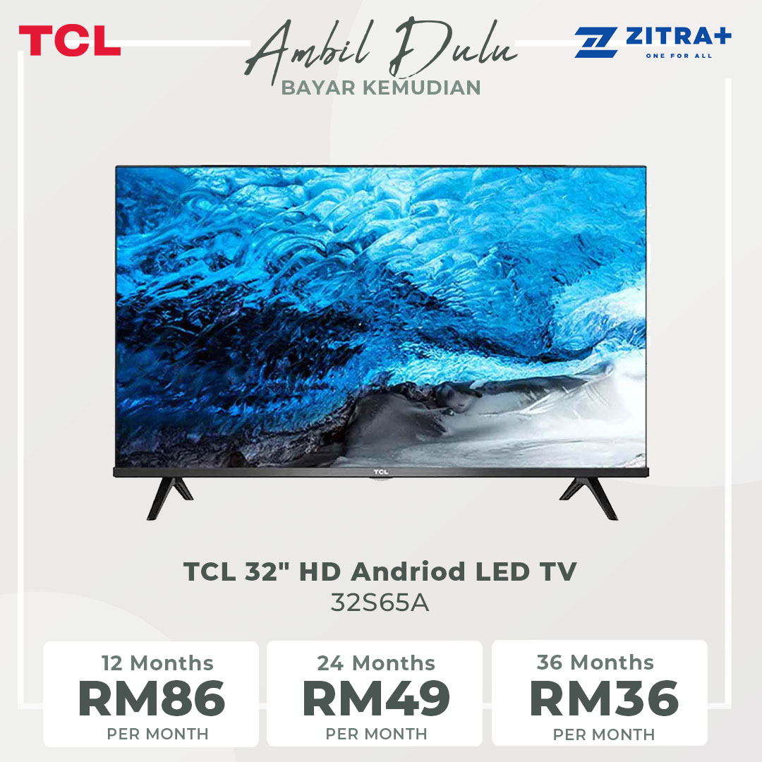 TCL 32" AI Smart Android TV 32S65A | Dolby Audio | AI-IN | Voice Search | Google Assistant | Chromecast Built-in | Built In Youtube & Netflix | Android TV with 2 Years Warranty
