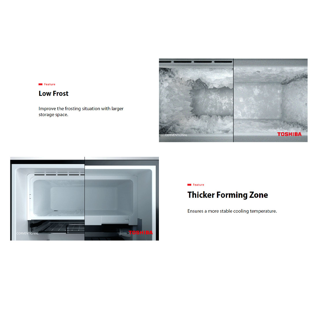 Toshiba 165L Single Door Refrigerator GR-RD208CM-DMY(37) | Low Frost Technology | Defrosting System | HIPS Inner Tank | Frozen Zone | Multi-Step Adjustment | Refrigerator With 1 Year Warranty