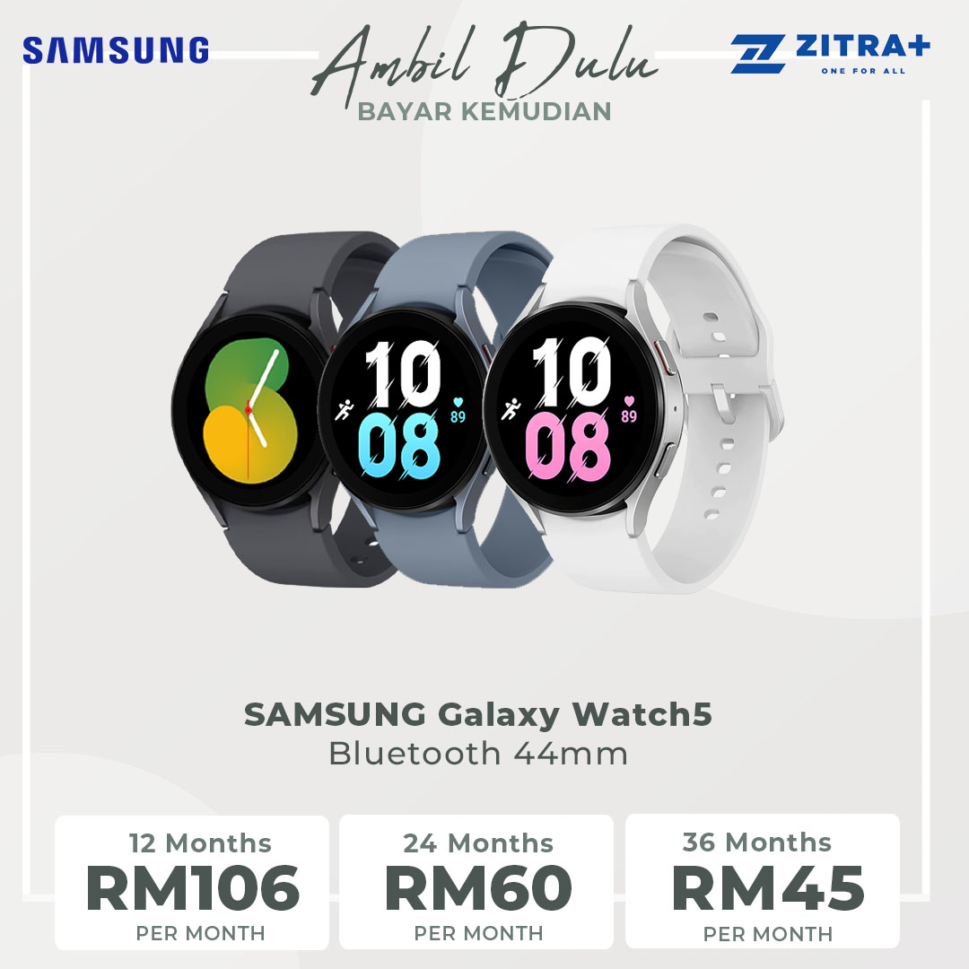 SAMSUNG Galaxy Watch5 Bluetooth 44mm | 1.4 Super AMOLED | 410mAh Battery | Heart Rate Sensor | Camera Controller | WiFi | NFC | GPS | Smart Watch with 1 Year Warranty